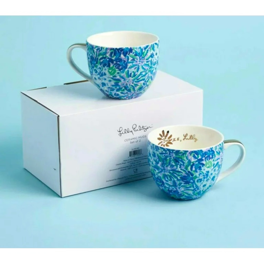 Lilly Pulitzer ceramic mug set New in box